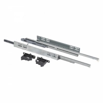 Направляющая скрытого монтажа L-400 с доводчиком ДСП до16mm с замками AKS QType полное выдвижение фотография