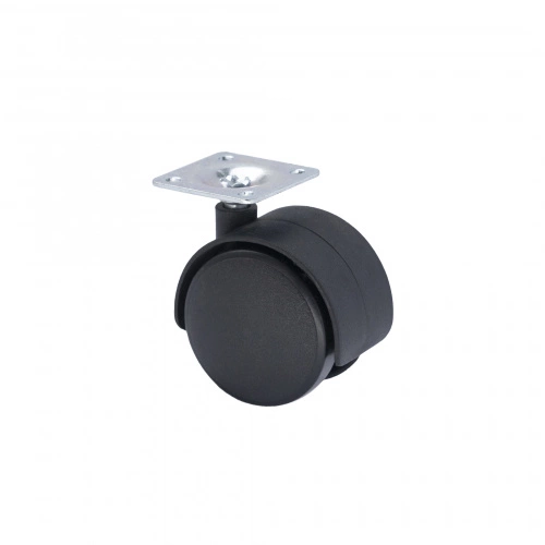 Колесо меб. пласт. d40 с площадкой, черный AKS_3