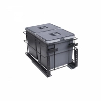 Мусорные контейнеры выдвижные 400 (2*15LT), графит WIEXPOL фотография