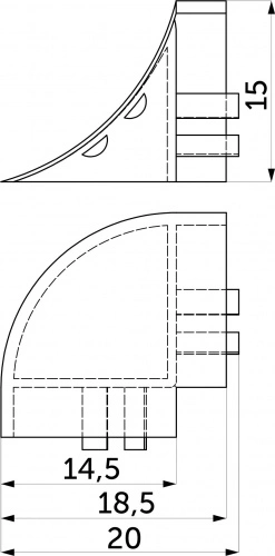 Уголок ПВХ наружный к плинтусу АР494 металлик (203) THERMOPLAST_2