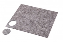 Подкладка самоприлипающая фетровая d25мм (1лист-36шт) серая AKS фотография