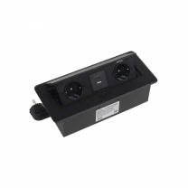 Выдвижной удлинитель Nova USB, 2 розетки, USB A + USB C, черный, AKS