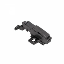 Петля д/алюм.рамки Z-1 накладная с доводчиком h0 clip-on AKS PLUS черная (саморезы, заглушки)