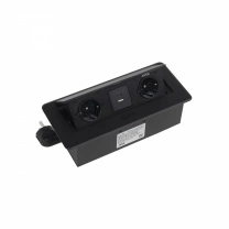 Выдвижной удлинитель Nova USB, 2 розетки, USB A + USB C, черный, AKS