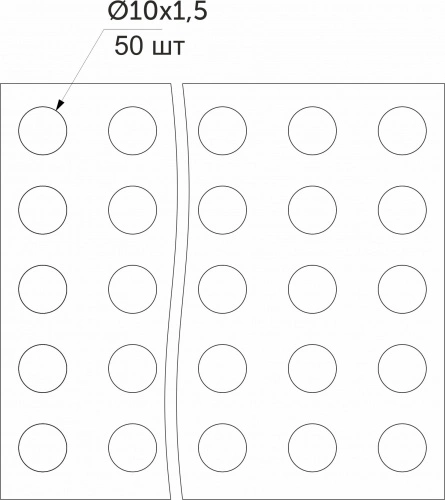 Отбойник силиконовый d10 h=1,5 AKS (лист = 50 шт.) черный_2