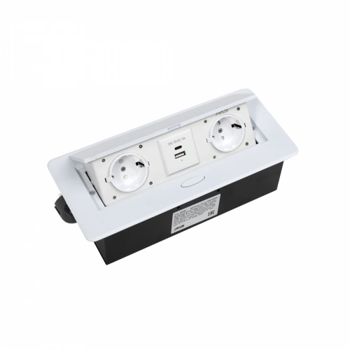 Выдвижной удлинитель Nova USB, 2 розетки, USB A + USB C, белый, AKS_1