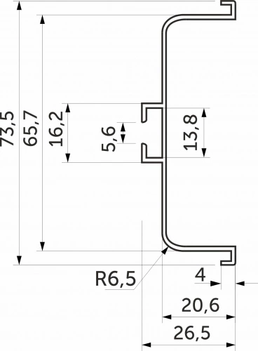 Профиль алюм. GOLA C-образный 5.5м, белый матовый 3 AKS_2
