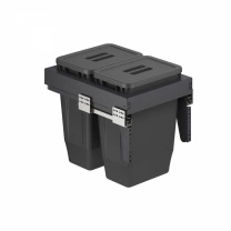 Выдвижные мусорные контейнеры 400 GEO X h440 (2*18LT), графит AKS фотография