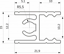 Профиль алюминиевый SENATOR коньяк горизонт верхн. L-6000 мм АЛЮТЕХ 