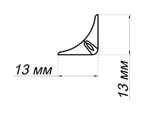 Плинтус ПВХ для столешницы алюминий узкий (S 013) AKS (1шт=3м.п.)_2