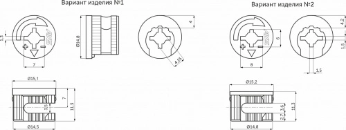 Эксцентрик 15x11,5 для плиты 16 мм стальной (уп/100 шт) AKS_2