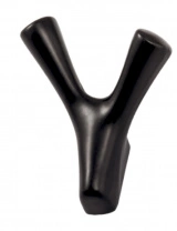 Крючок меб. двухрожковый мет. OMEGA черный матовый AKS фотография