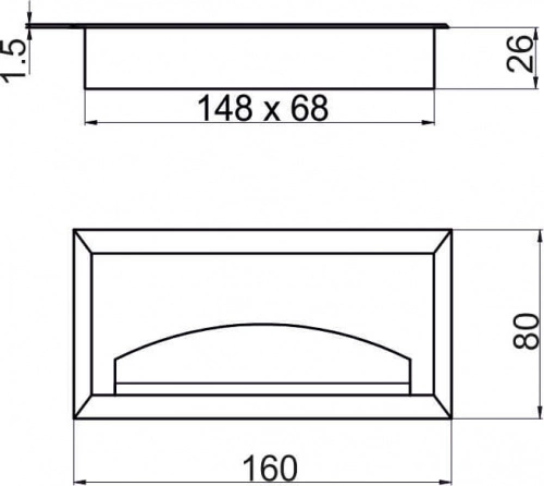 Пропуск кабельный металл 80х160мм алюминий AKS_2