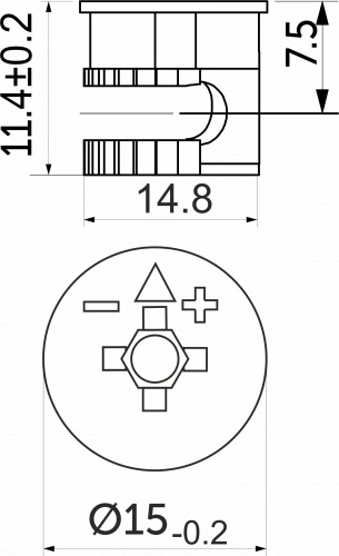 Эксцентрик 15x11,5 для плиты 16 мм (уп/100шт) AKS_2