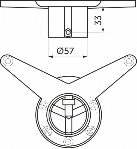 Крепление усы на трубу d60, никель AKS_2