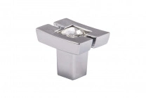 Ручка меб. кнопка мет. АК7161 хром/кристалл прозрачный, фотография