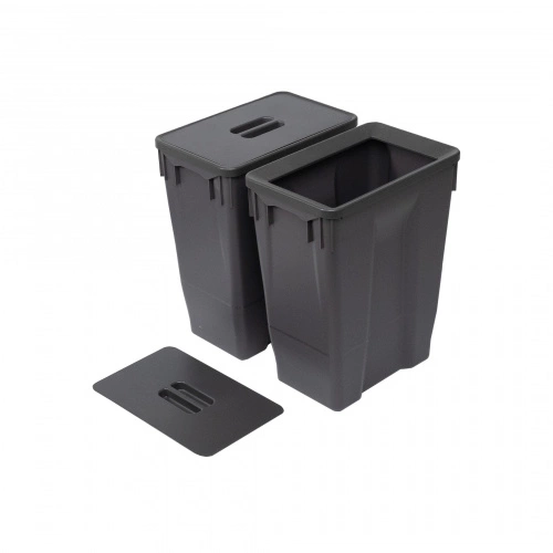 Выдвижные мусорные контейнеры 450 GEO X h600 (2*30LT), графит AKS_4
