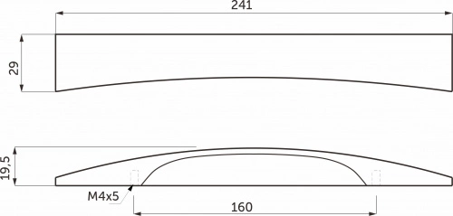 Ручка меб. AVANTI-160, матовый черный, AKS_2