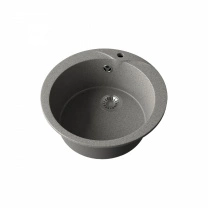 Мойка каменная, круглая одночашевая, GS-0, d470 мм, темно-серый, врезная, Gamma Stone