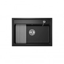 Мойка кварц, прямоугольная, KS-7301, 730*510мм, черный металлик, на столешницу, Granula фотография