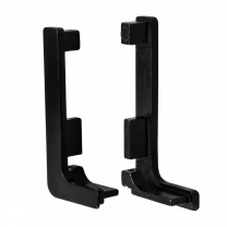 Комплект заглушек металлич. к профилю Gola, L-образных (левая+правая) черный 3 AKS фотография