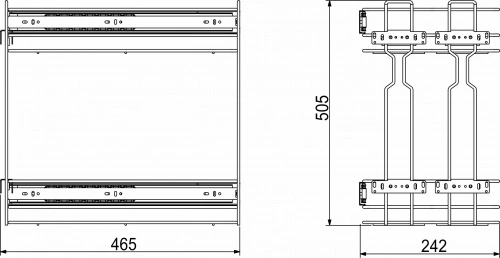 Выдвижная корзина-карго 300 крепл.боковое/универс. б/н, эф.хрома WIEXPOL_2