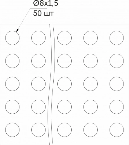 Отбойник силиконовый d8 h=1,5 AKS (лист = 50 шт.) белый_2