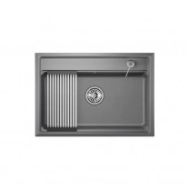 Мойка кварц, прямоугольная, KS-7301, 730*510мм, алюминиум, на столешницу, Granula фотография