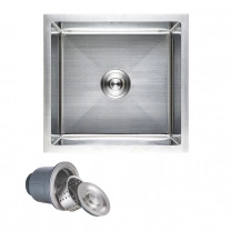 Мойка н/сталь, прямоугольная одночашевая, 470*450мм, сатин, универсальная, AKS (3,2мм) фотография