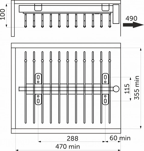 Выдвижная вешалка для брюк крепл.верх., хром GRIDLI_2