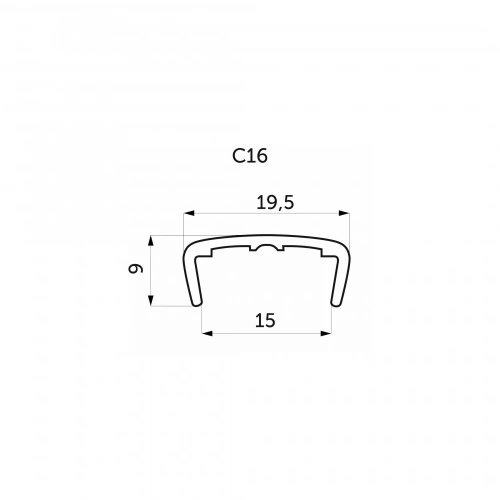 Профиль кромочный ПВХ C-16 вишня (C09) структурный POLKEMIC (2,6м)_2