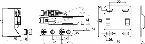 Навес регулируемый левый+правый+планки+белые заглушки VOLAT MINI, AKS_2