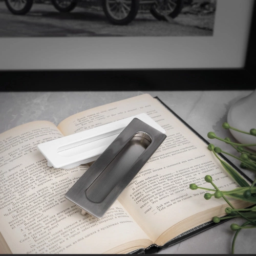 Ручка меб. врезная мет. ENTRO 128 белый, AKS_3