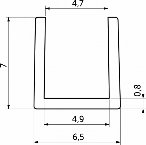 Планка торцевая 4 матовая (L=0.6) AKS_2