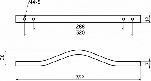 Ручка меб. скоба алюм. MELISA 288-320/352 черный матовый, AKS_2