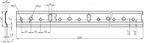 Шина для навесов L=2м (1,5мм) РБ_2