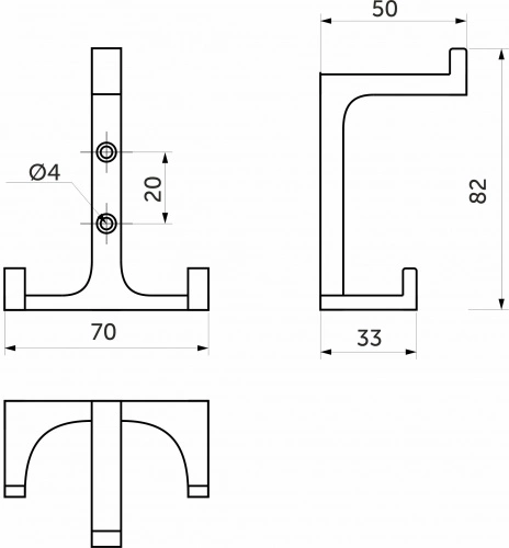 Крючок меб. трехрожковый мет. TRITON черный матовый AKS_2