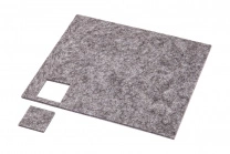 Подкладка самоприлипающая фетровая 30х30мм (1лист-25шт) серая AKS фотография