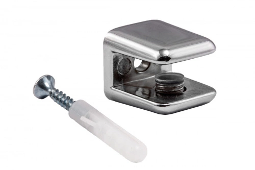 Полкодержатель для стекла мет. АК104 (6-8мм) хром (1 упак. = 2 шт.) AKS_1