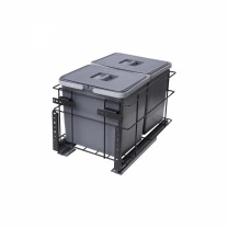 Мусорные контейнеры выдвижные 400 (2*15LT), графит WIEXPOL фотография