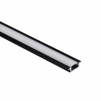 Профиль алюминиевый врезной LIRA-1707 с экраном, цвет черный, 2м, AKS