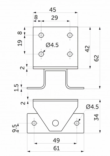 Механизм поворота вставки стола AKS_2