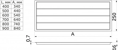 Поддон для сушки 600 MOUNT, белый холодный AKS_2