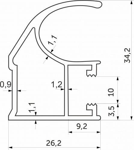 Профиль алюминиевый SENATOR коньяк вертик. откррытый АЛЮТЕХ (L-5300) (05.A07-E6)_2