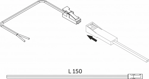 Шнур соединительный AKS (миниконнектор папа- провод), 15 см_2
